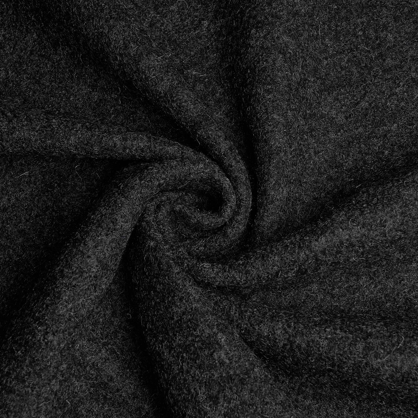 Fabian - boiled wool / loden fabric - 100% virgin wool (anthracite melange)