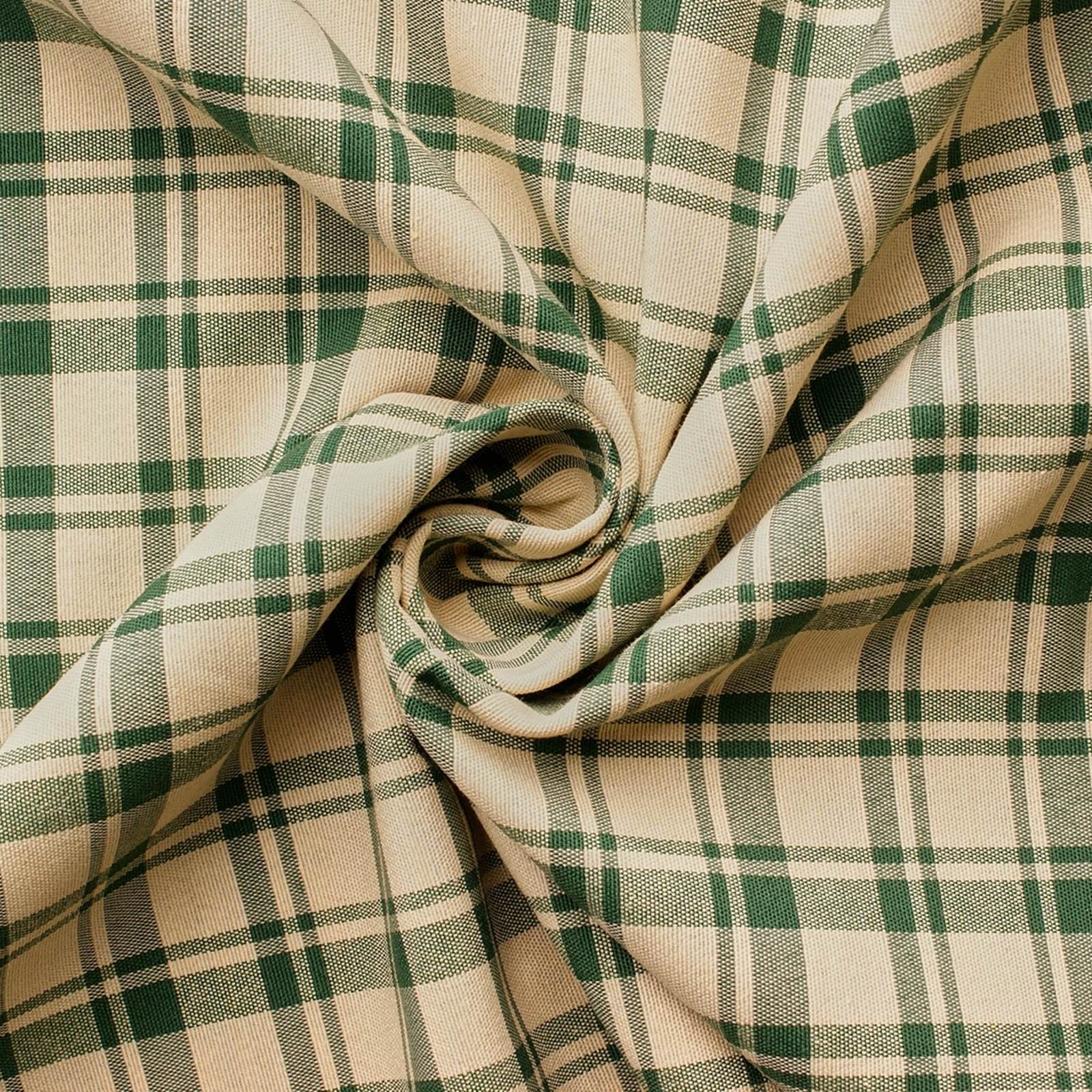 Cottage - woven check - decoration fabric - green