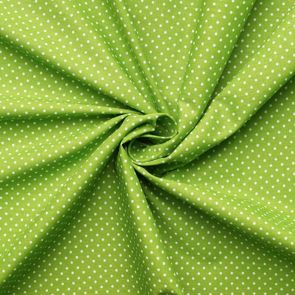 Puntos pequeños – Tela de algodón (verde manzana)