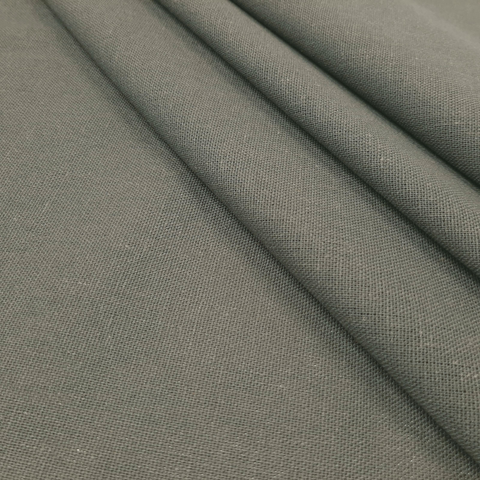 Bella - naturligt linned-bomuldsstof - Mørkegrå