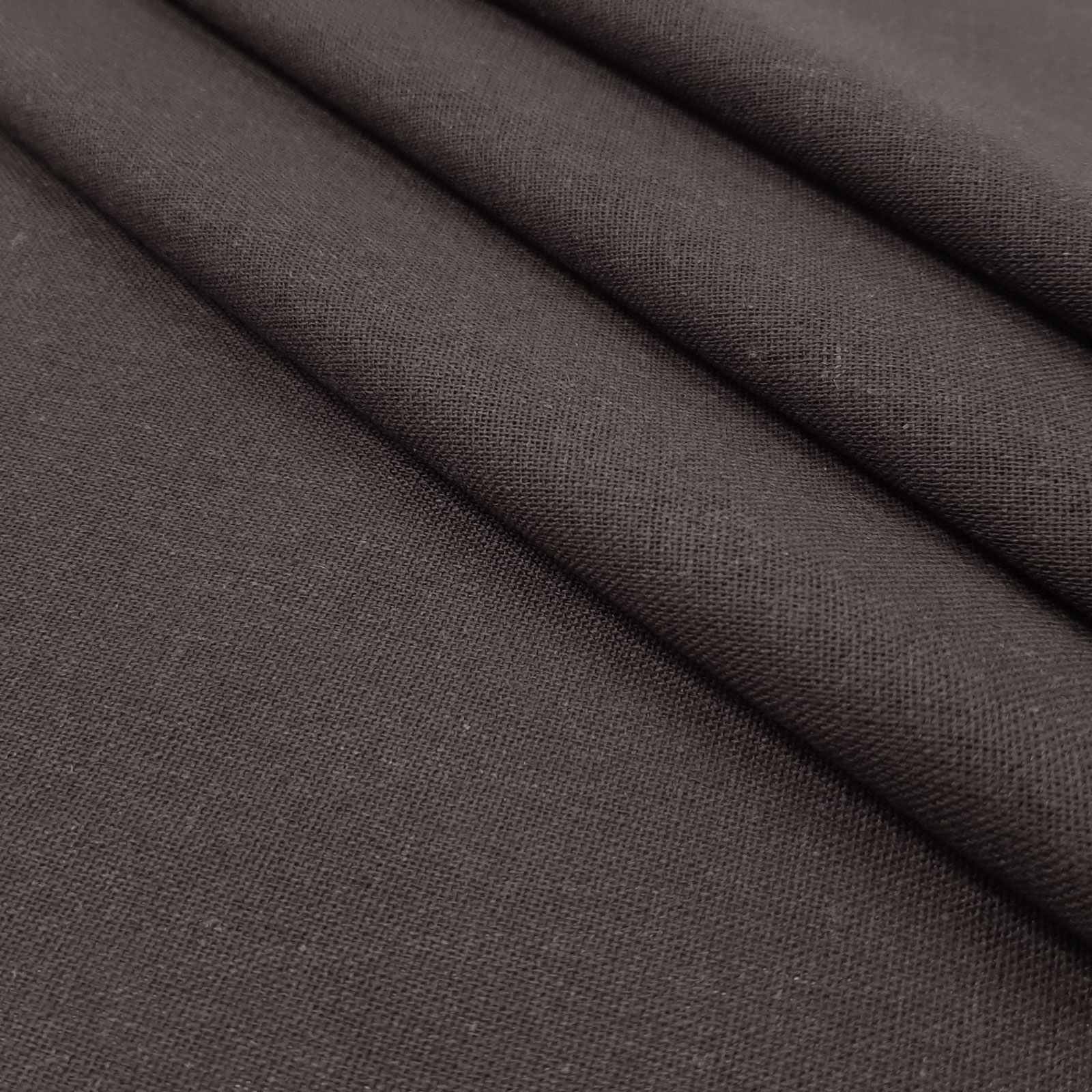 Bella - natural linen cotton fabric - Anthracite