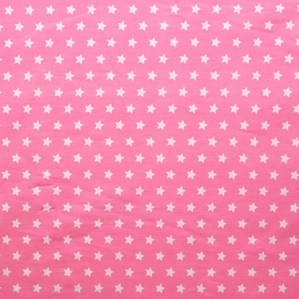 Estrelas - Tecido de algodão com motivo de estrela - rosa