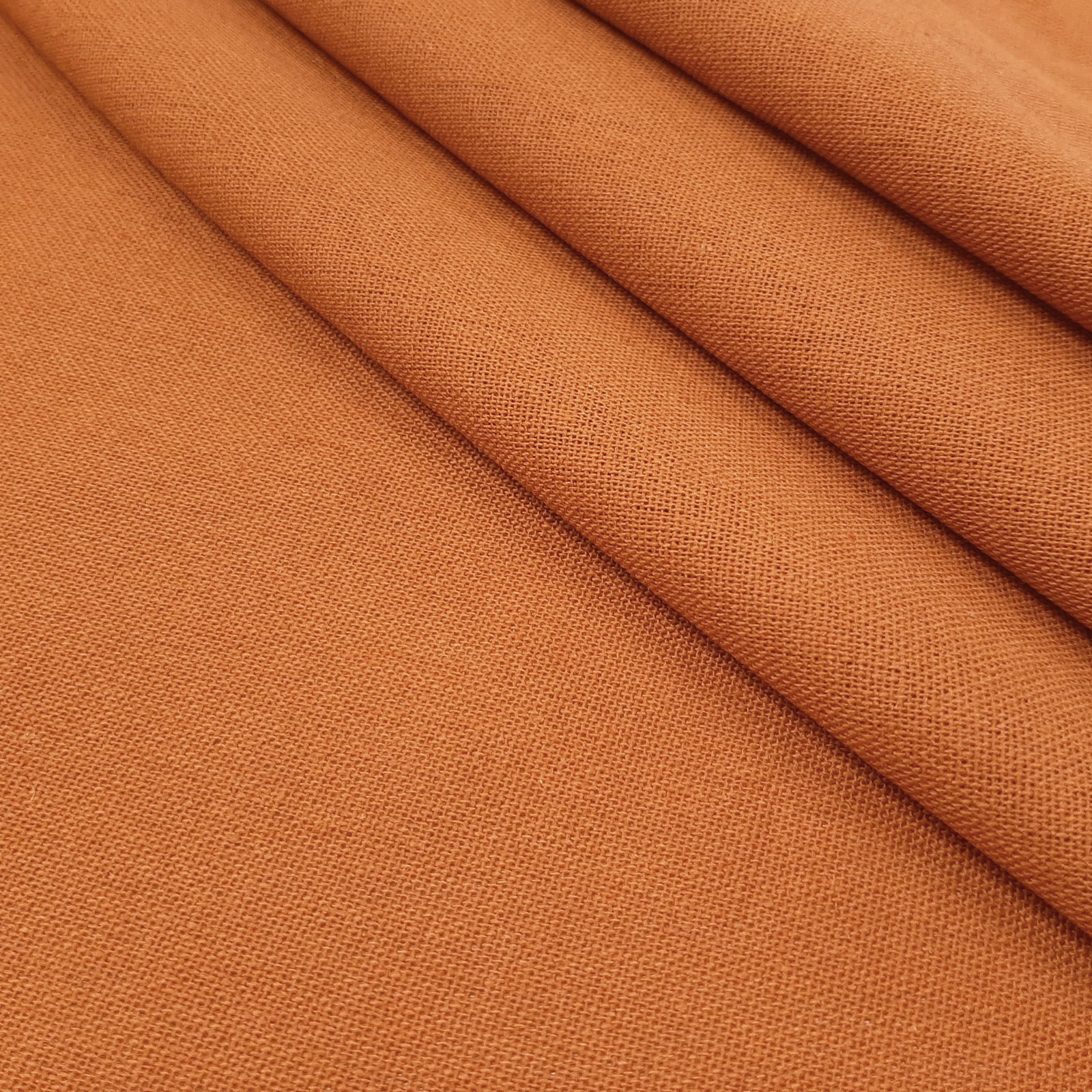 Bella - natural linen cotton fabric - Light Rust