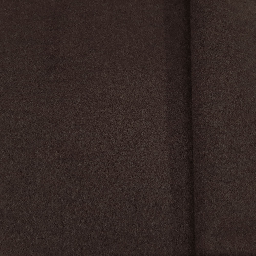 GABY - Wool curtain and decoration fabric, wool velour - tobacco brown