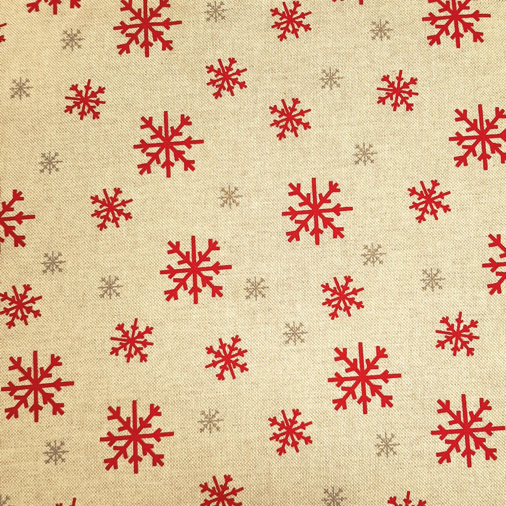 Snowflake - Mezzo Panama di lino con motivo di fiocco di neve – Beige/Naturale
