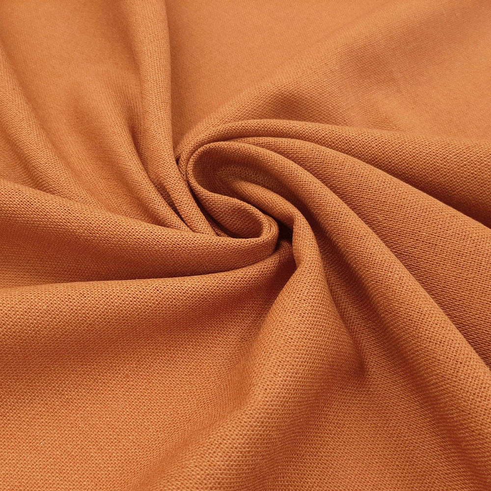 Bella - natural linen cotton fabric - Light Rust