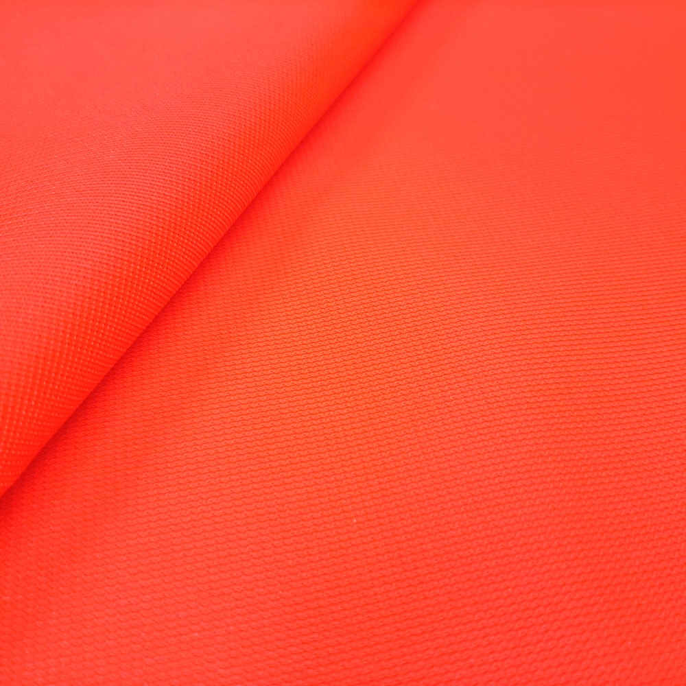 Ava flaggstoff - flaggstrikket polyester - Neon Rød