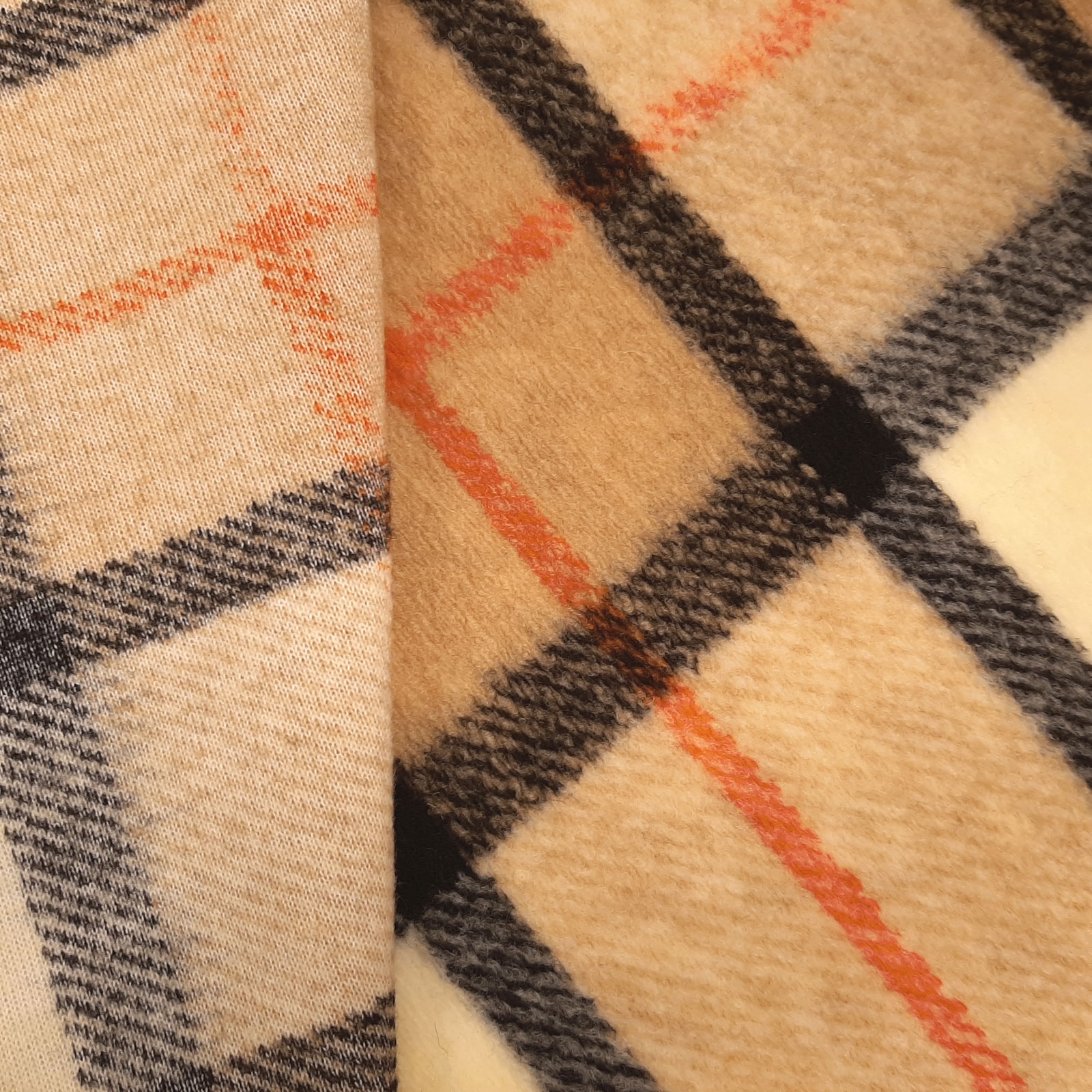 Cuno - Tessuto di lana Oeko-Tex® a quadri – Caramella