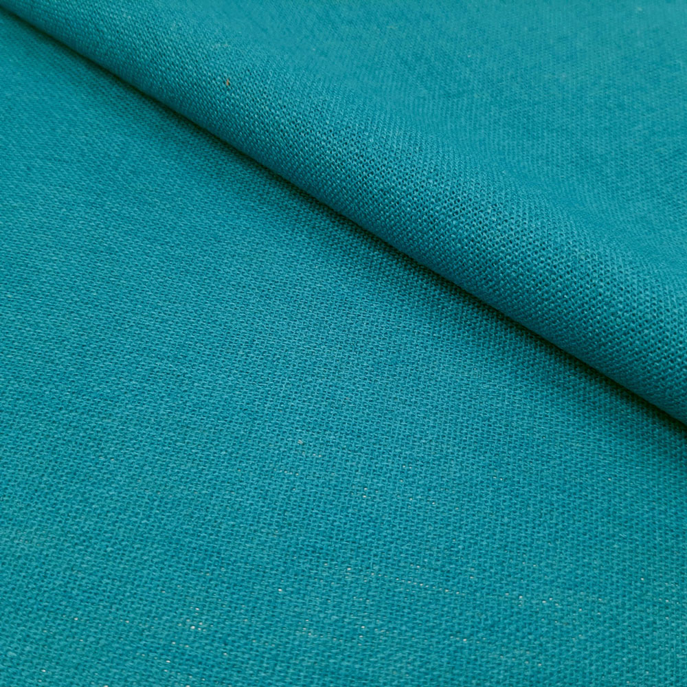 Hella - Linho fino, linho de verão, tecido de linho-algodão OEKO-TEX® - Azul-Petrol