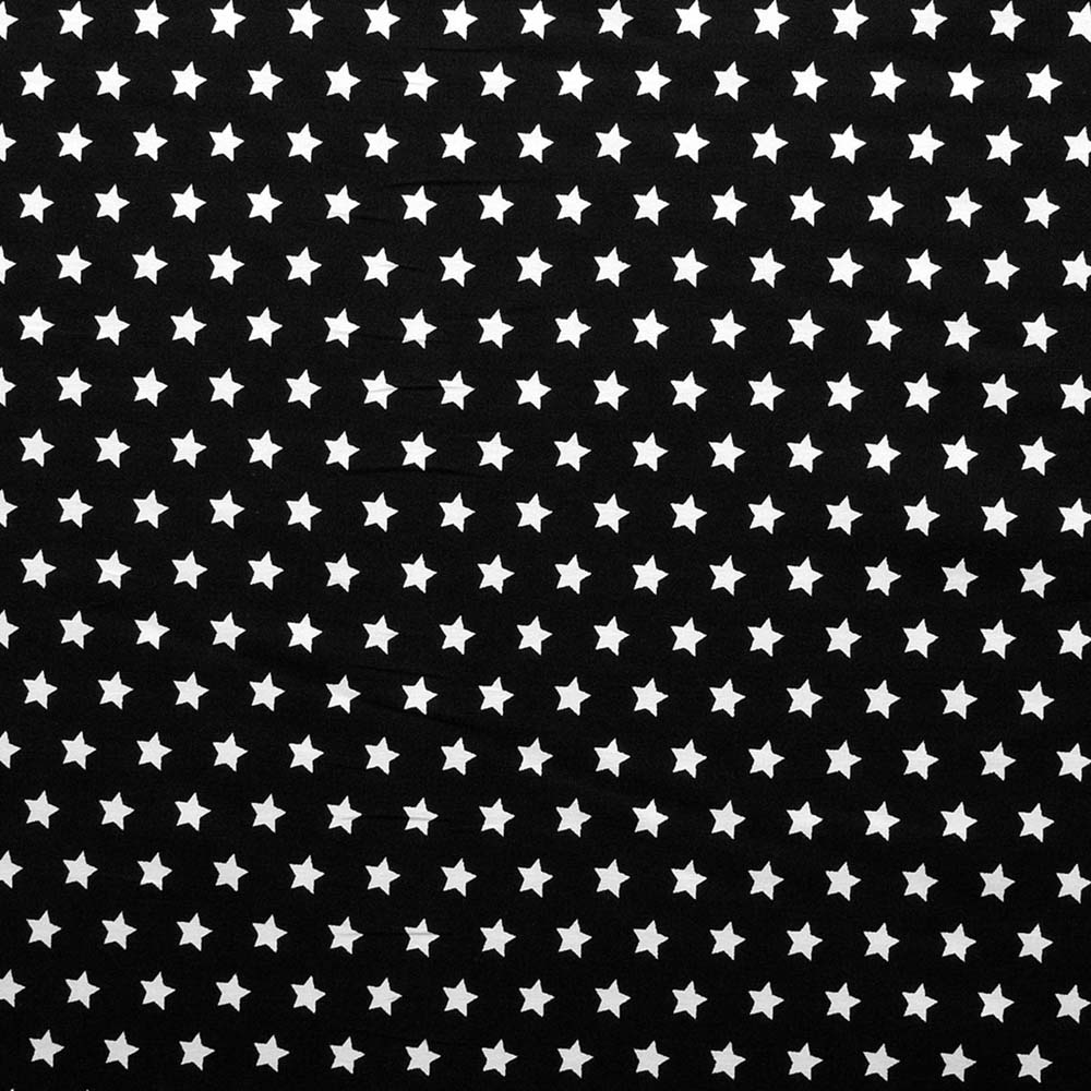 Stars - Cotton fabric with star motif - black