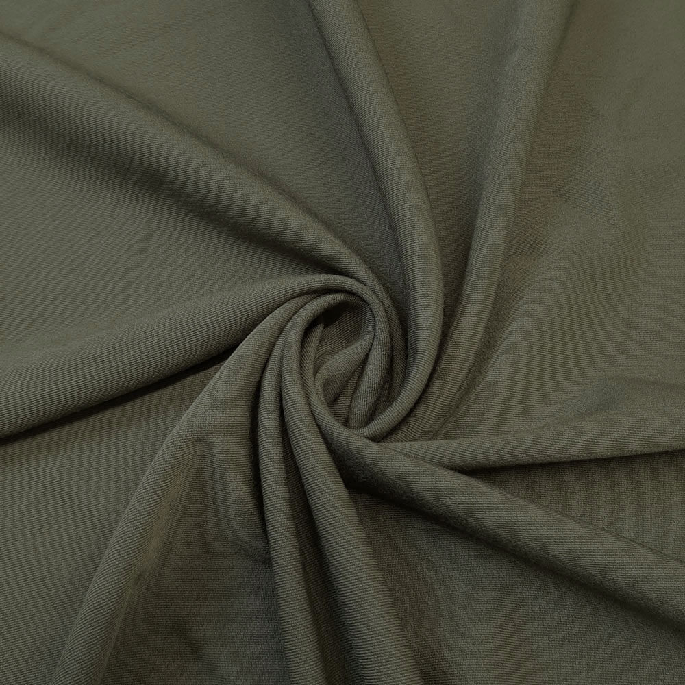Wool cloth - fine gabardine - elastane - Moss